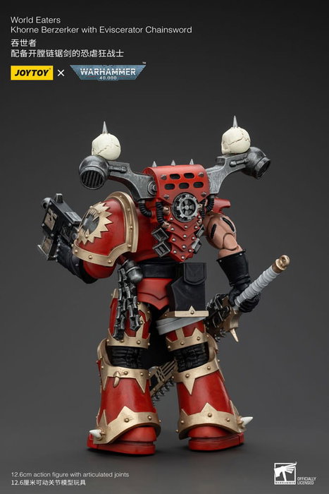 Warhammer 40k Figura 1/18 World Eaters Khorne Berzerker with Eviscerator Chainsword 13 cm