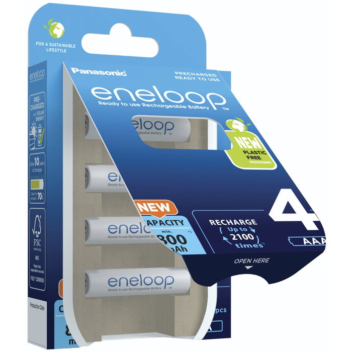 Panasonic Eneloop Micro AAA 800mAh (Pack de 4) BK-4MCDE/4BE