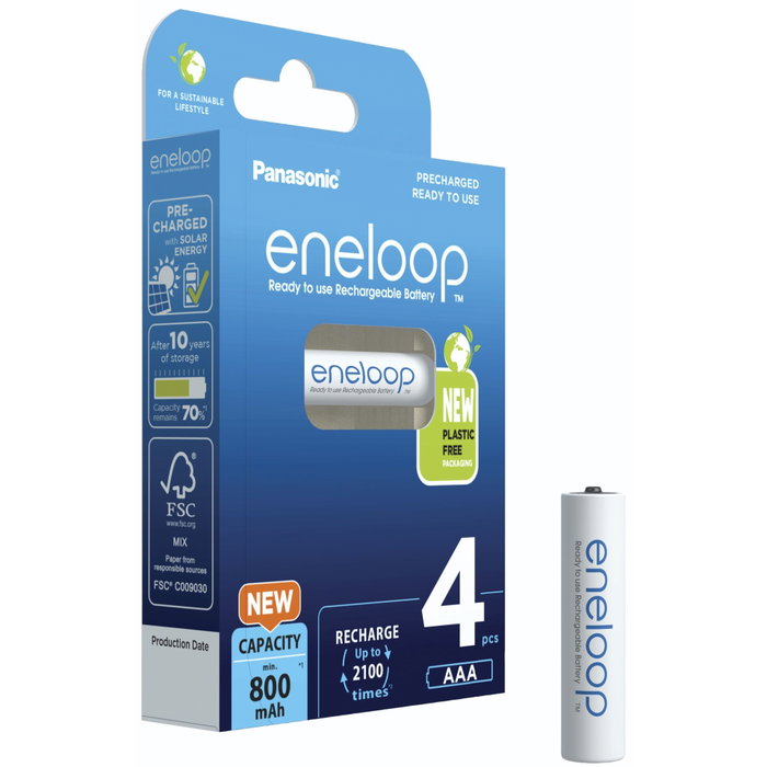 Panasonic Eneloop Micro AAA 800mAh (Pack de 4) BK-4MCDE/4BE