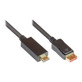 GoodConnections Cable DisplayPort 1.4 a HDMI 2.0 2m Macho-Macho Negro - DP14-HDMI - Alta Resolución 4K 60Hz