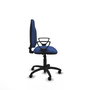 Silla de oficina Algarra con mecanismo Contacto permanente básico tapizada con Tela color Azul marino. Equipada con Base poliamida negra, Brazos fijos y Ruedas autofrenantes