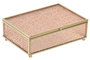 DKD Home Decor Joyero de Cristal y Metal Rosa y Dorado