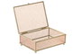 DKD Home Decor Joyero de Cristal y Metal Rosa y Dorado