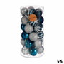 Set de Bolas de Navidad Krist+ HM20087-061/003 Azul Plateado Plástico Ø 6 cm (6 Unidades)