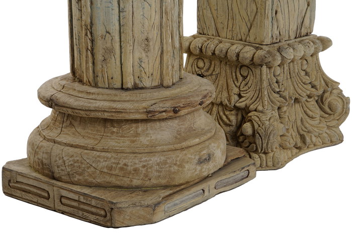 DKD Home Decor Columna de Teca Marrón 28x28x88 cm DKD Home Decor Columna de Teca Marrón 28x28x88 cm