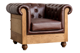 DKD Home Decor Sillón de Piel y Mango Marrón