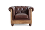 DKD Home Decor Sillón de Piel y Mango Marrón