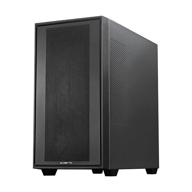 Chieftec Midi Tower GS-03B-BLK-OP Night Hunter Negro | Caja PC Gaming ATX con Panel de Vidrio Templado y 4 Ventiladores ARGB Preinstalados | Soporta ATX/E-ATX