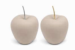 DKD Home Decor Figura Cerámica de Manzana Beige Surtido de 2