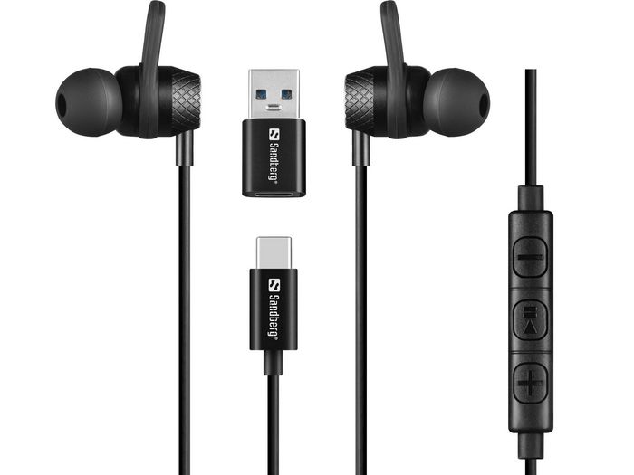 Sandberg Auriculares In-Earset USB-C/A con Micrófono Integrado Sandberg Auriculares In-Earset USB-C/A con Micrófono Integrado