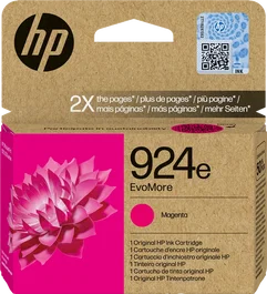 HP Cartucho de Tinta Original HP 924e EvoMore Magenta, Alto Rendimiento (XL), 1 unidad, Rendimiento hasta 800 páginas