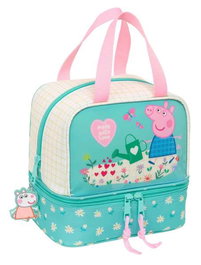 Portameriendas Peppa Pig Pretty flowers Amarillo Menta 20 x 20 x 15 cm