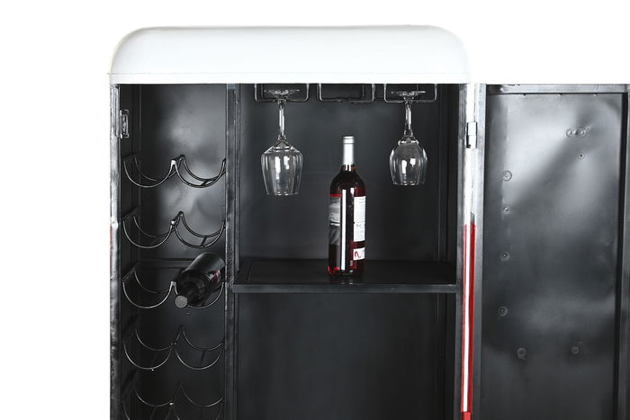 DKD Home Decor Botellero Vintage Rojo Blanco 44 x 151 x 70 cm