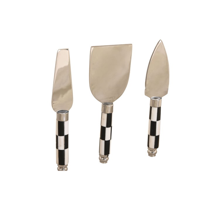 DKD Home Decor Set de 4 Tablas de Cortar de Acacia y Cuchillos con Cuadros 20x38x1,5 cm DKD Home Decor Set de 4 Tablas de Cortar de Acacia y Cuchillos con Cuadros 20x38x1,5 cm