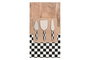 DKD Home Decor Set de 4 Tablas de Cortar de Acacia y Cuchillos con Cuadros 20x38x1,5 cm