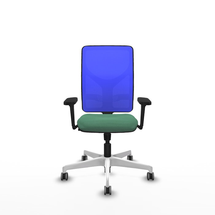 PIQUERAS Y CRESPO Silla de oficina Motilla con mecanismo Sincro, Verde esmeralda y Azul