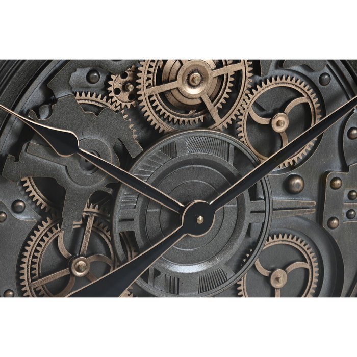 DKD Home Decor Reloj de Pared de Hierro y Cristal Gris 80x80 cm