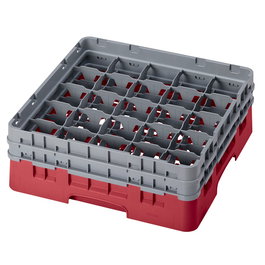 CAMBRO - 25S434-416 - Cesta de lavado 25 comp. 2 alturas - 8,7 cm Ø máx. - alt. máx. 13,5 cm - 50 x 50 x 18,4 cm - Arándano
