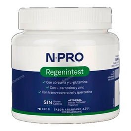 NPRO Regenintest 167Gr. Regenerador de Mucosas y Epitelios del Tracto Gastrointestinal, Fórmula Vegana con L-Glutamina, Curcumina y Zinc