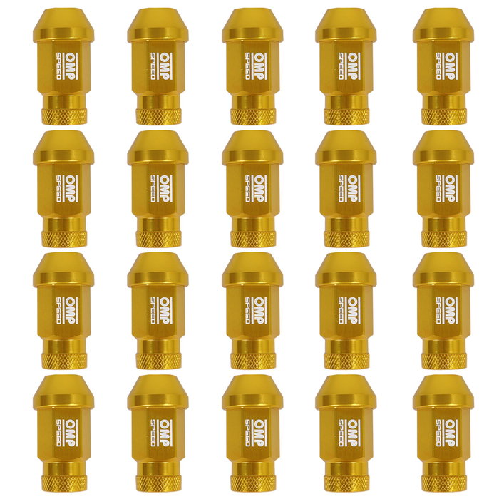 Omp OMPS09921209 Juego 20 Tuercas Aluminio M12x1.25 Llave 19mm Largo 40mm Amarillo 7075 Omp OMPS09921209 Juego 20 Tuercas Aluminio M12x1.25 Llave 19mm Largo 40mm Amarillo 7075