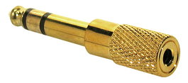 Adaptador Boston 3.5 mm Hembra 6.3 mm Macho Dorado