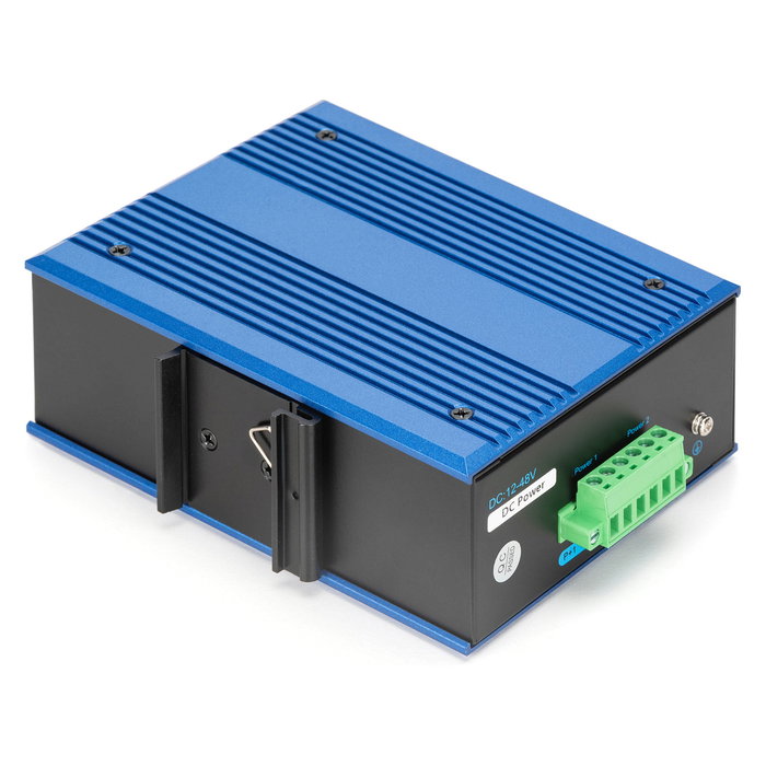 Digitus Switch Ethernet Industrial Gigabit PoE de 8+2 Puertos, No Administrado, 10/100/1000Mbps, Montaje en Carril DIN, IP40