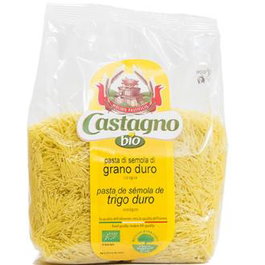 CASTAGNO Fideos Finos de Trigo Duro ECO, Pasta Alimenticia de Sémola de Trigo, 500 g