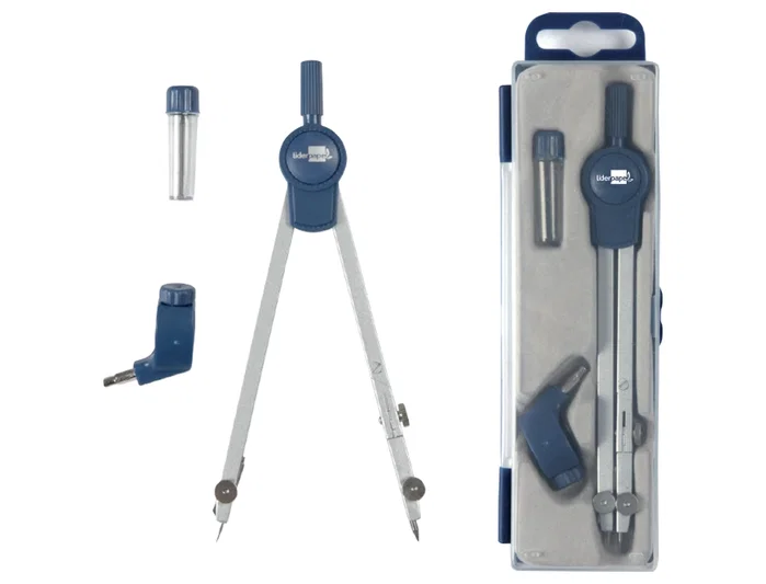 Liderpapel Compás Articulado con Adaptador Universal y Estuche de Minas