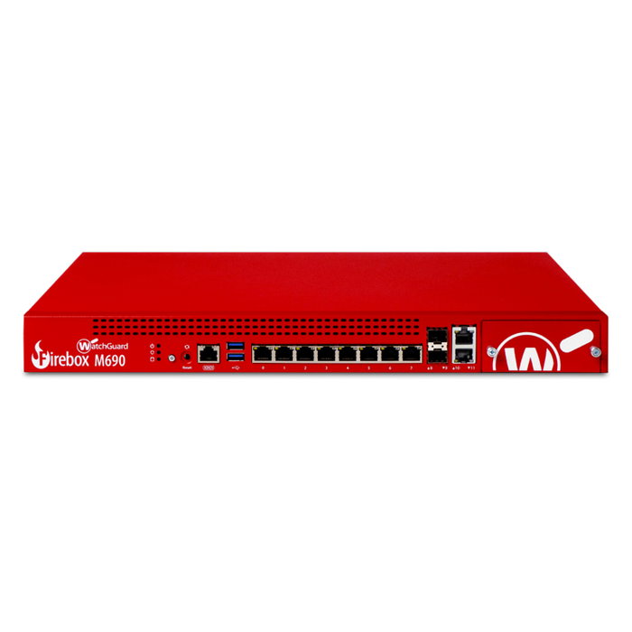 WatchGuard Firebox M690 Cortafuegos de Rack, 4.6 Gbps Firewall, 10 Puertos LAN, 2 SFP+, IPS, VPN 1000 Conexiones, Total Security Suite 1 Año Trade Up WatchGuard Firebox M690 Cortafuegos de Rack, 4.6 Gbps Firewall, 10 Puertos LAN, 2 SFP+, IPS, VPN 1000 Conexiones, Total Security Suite 1 Año Trade Up