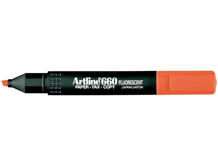 Artline EK-660 Rotulador Fluorescente Punta Biselada Color Rojo Tinta Resistente Trazo 1-5mm