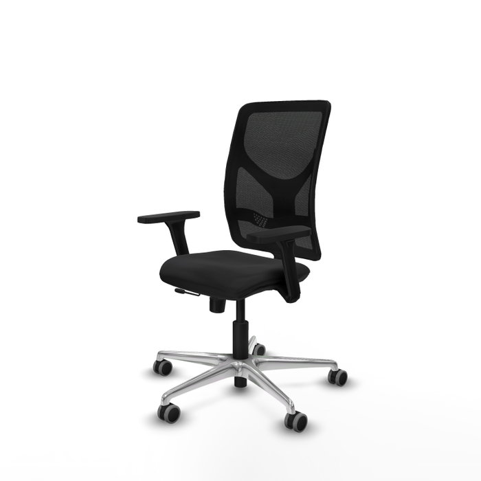 PIQUERAS Y CRESPO Silla de oficina Motilla con mecanismo Sincro/Traslack, Brazos 3D y tapizado en Similpiel Negro