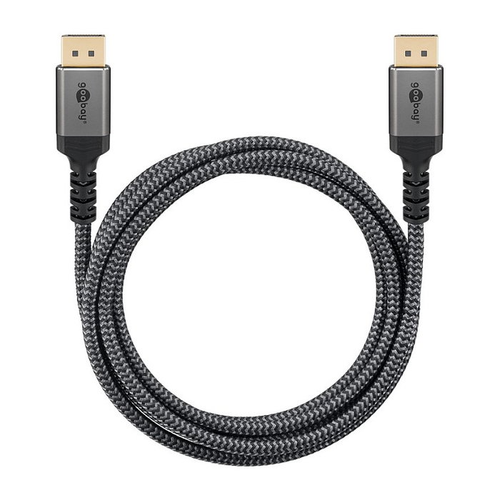 Goobay Cable DisplayPort 1.4 5m 65267 Hasta 8K@60Hz 240Hz DSC 1.2, HDCP 2.2, 32.4 Gbit/s, Blindado