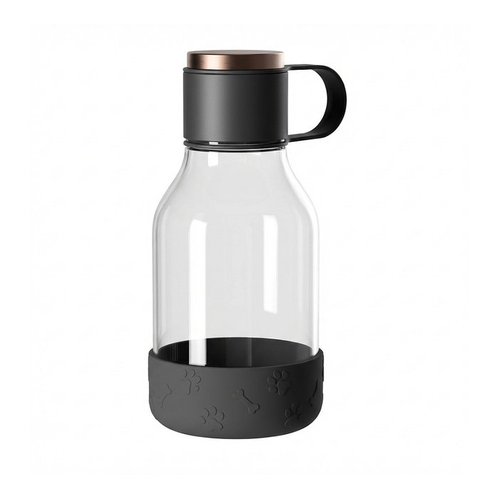 Asobu Botella de Tritan con Cuenco para Perros 1,5 L - Negro Asobu Botella de Tritan con Cuenco para Perros 1,5 L - Negro