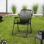 Home Deco Factory Silla Plegable Negra 75 cm Acero Poliéster Plástico