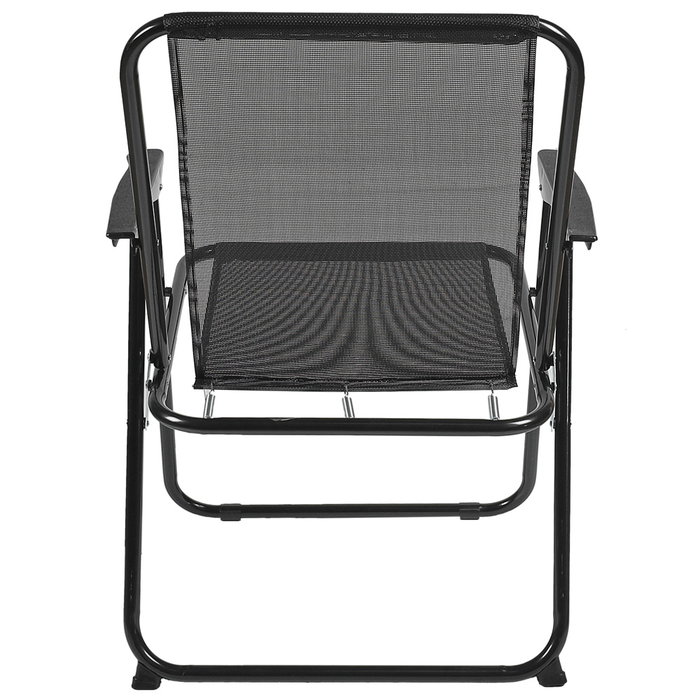 Home Deco Factory Silla Plegable Negra 75 cm Acero Poliéster Plástico