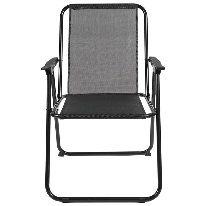 Home Deco Factory Silla Plegable Negra 75 cm Acero Poliéster Plástico