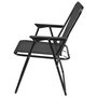 Home Deco Factory Silla Plegable Negra 75 cm Acero Poliéster Plástico