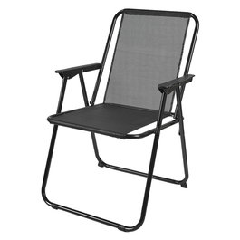 Home Deco Factory Silla Plegable Negra 75 cm Acero Poliéster Plástico