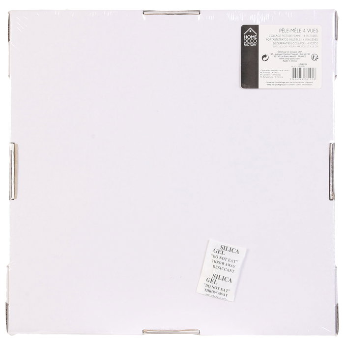 Home Deco Factory Marco Fotos Colección Essentiel Madera Blanco para 4 Fotos 10x15 cm