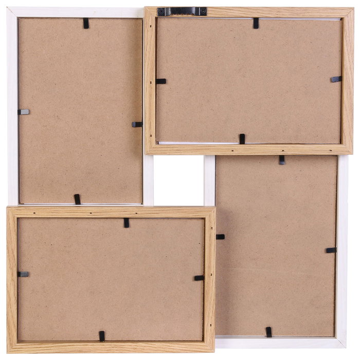 Home Deco Factory Marco Fotos Colección Essentiel Madera Blanco para 4 Fotos 10x15 cm