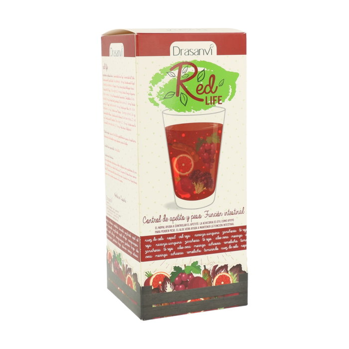 DRASANVI Red Life Concentrado para Control de Peso 500ml con Extractos de Nuez de Cola, Nopal, Vid Roja y Té Rojo