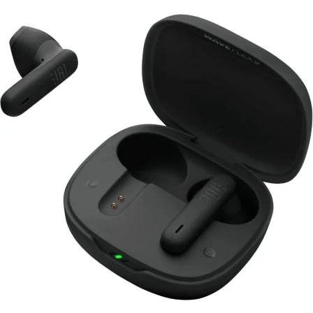 JBL JBLWFLEX2BLK Auriculares Bluetooth Wave Flex 2 Inalámbricos - Sonido Pure Bass, 40h Autonomía, Smart Ambient, Control Táctil, Resistencia Agua IP54, Color Negro