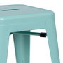 Taburete Turquesa Metal Dallas 43,50 X 43,50 X 76,50 cm (Set de 2)