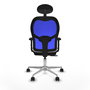 PIQUERAS Y CRESPO Silla de oficina Jorquera con mecanismo Sincro/Traslack, Azul y Blanco