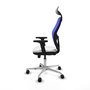 PIQUERAS Y CRESPO Silla de oficina Jorquera con mecanismo Sincro/Traslack, Azul y Blanco