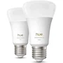 Philips Hue Pack de 2 Bombillas LED A60 Conectadas, Casquillo E27, 8.1W, Luz Blanca Cálida 1000-2000K, 1100 Lúmenes - AABUO37061