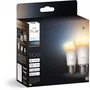 Philips Hue Pack de 2 Bombillas LED A60 Conectadas, Casquillo E27, 8.1W, Luz Blanca Cálida 1000-2000K, 1100 Lúmenes - AABUO37061