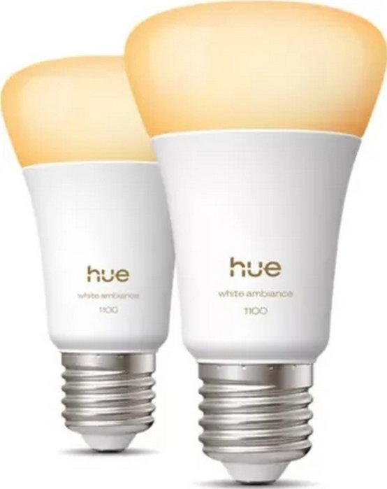 Philips Hue Pack de 2 Bombillas LED White Ambiance E27 1100 lm