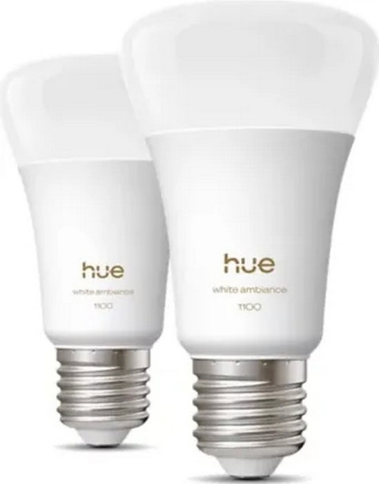 Philips Hue Pack de 2 Bombillas LED White Ambiance E27 1100 lm