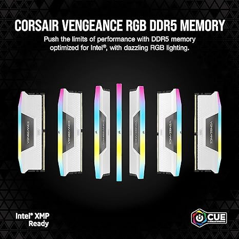 Corsair Vengeance RGB 64 GB (2x32 GB) DDR5 5600 MHz CL40 Blanca CMH64GX5M2B5600C40W Corsair Vengeance RGB 64 GB (2x32 GB) DDR5 5600 MHz CL40 Blanca CMH64GX5M2B5600C40W